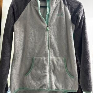 Under Armour Kids Charcoal and Mint Zip-Up Hoodie